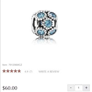 Authentic SS Pandora Teal Studded Lights Charm